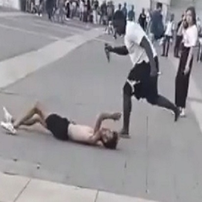 Bloodied Man Attacked By Black Dude