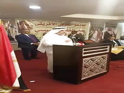 Saudi Arabia Diplomat Drops Dead During Press Conference {Other Angle}