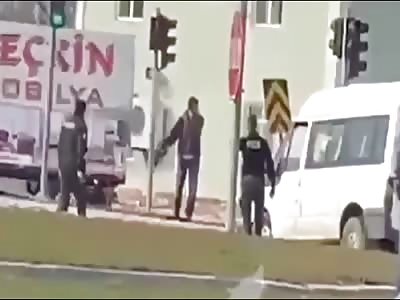  Turkish Man Shot Himself After Car Accident (with zoom & slowmo).