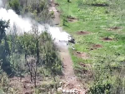 BMP occupiers ride a mine in the Zaporozhye region