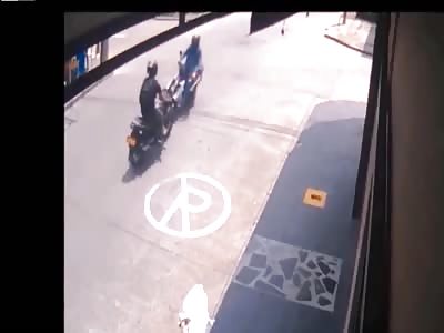 Two Bikers Run Into Each-other