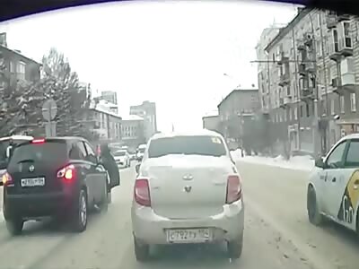 Car vs Pedestrian in Novosibirsk