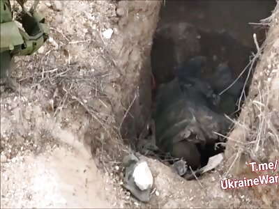 Accurate explosive device drop on Russian foxhole