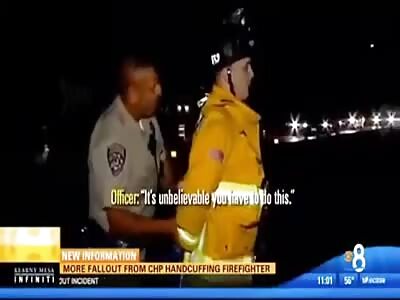 WTF: A police officer arrests a firefighter...