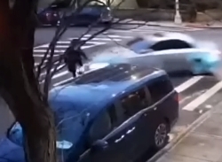 In New York, a driver hit a pedestrian then drove off
