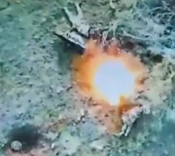 UA drone drops a grenade on Russians