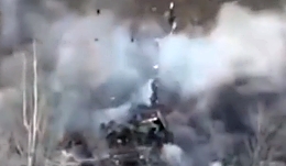 RU Tyulpan hit by UA artillery (zoomed)