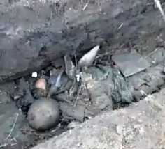 Russian trench and armored vehicle destroyed by UA