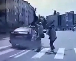 Driver hits pedestrian at crosswalk