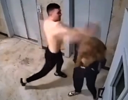 Drunk Guy Beats Girlfriend In Russia