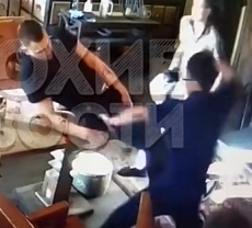 An ex-prisoner stabbed a former goalkeeper in a restaurant