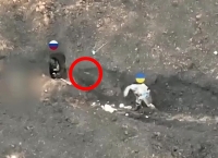 Russian & Ukrainian Troops Exchanging Grenade Throws.