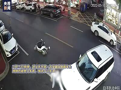 Girl falls off motorcycle and car crushes her 