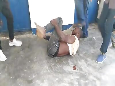 African man  beaten and stabbed.