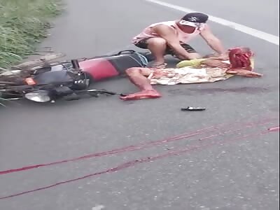 Old man crashes his motorcycle that cut off his leg
