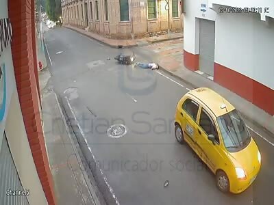 Biker crashes at high speed