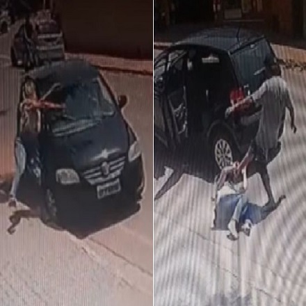 Scumbag Runs Over His GF and then Beats Her Out