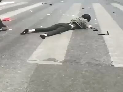 Pedestrian crossing accident (full video with aftermath).
