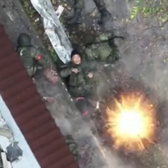 Drone Strikes a Dugout Filled with Multiple Soldiers In Ukraine