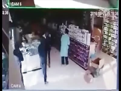 Shop owner is executed at work - cctv