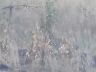 Russian sniper shoots at the Ukrainian soldier