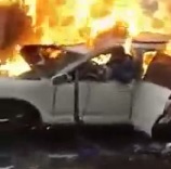 Horror as Man Burns Alive in his SUV.. People Can Just Watch