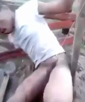 Alleged Rapist with Penis Tied to Pole Gets Beaten by Mob