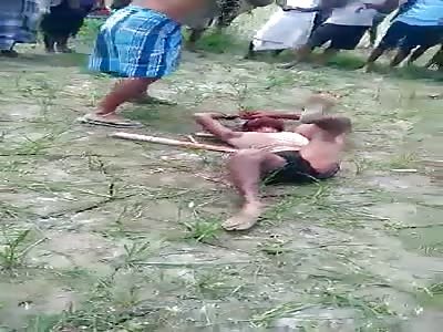 Mob Justice: Thief Caught and Beaten with Sticks