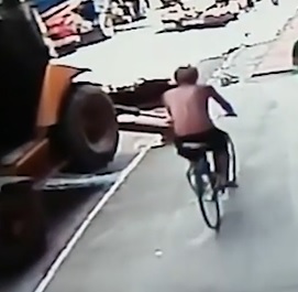 WTF... Drunk Bicycle Rider Falls Down Hole