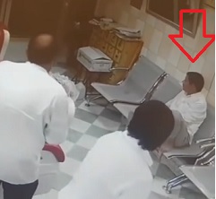 Guy Patiently Waiting for a Haircut is Runover by Car (2 Angles)
