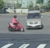 Pink Rider Blasted by Minivan