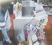 Female Clerk Not Fucking Around.. Stabs Thief 