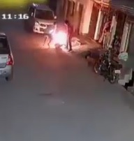 Harassed Woman Catches Fire on the Street