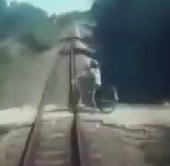 Biker Ends Life By Parking on Train Tracks