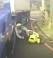 Bus Takes Scooter Man Under the Wheels