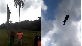 HOLY SHIT: Kid Falls after Getting Tangled in Kite.