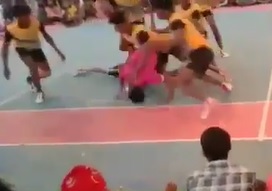 Dude in Pink Suffers Broken Neck During Game.