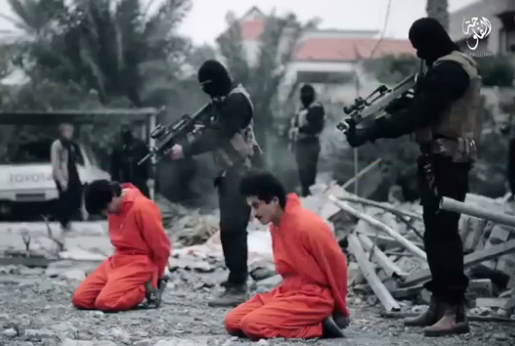 NEW ISIS Execution of 'traitors' with guns