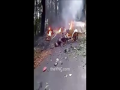There is Nothing to do: Motorcyclist Carbonized After the Accident