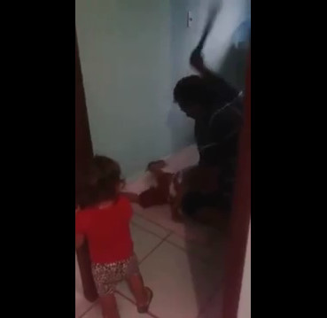 Man Beats Mercilessly His Little Son With a Piece of Wood