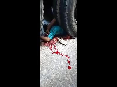 This is not the Best Place to Rest - Biker Crushed by Truck