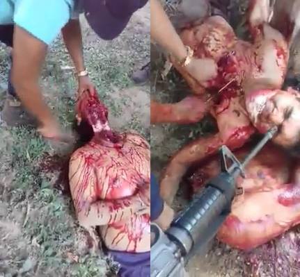 Brutal Video Shows two Narco rival being Beheaded, Chopped and Ripped out his Heart  [FULL VIDEO] 