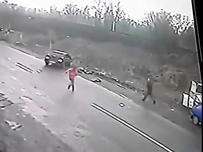 FATHER AND SON ARE RUN OVER