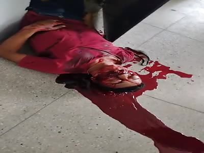 MAN DYING WITH BLOOD GUSHING FROM HIS MOUTH.