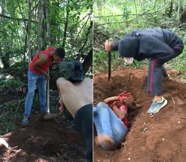  Guy Dig his Own Grave, Lay in It, Stabbed, Mutilated and Decapitated with Machete