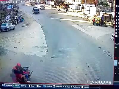 Rider and Passenger Sent to Fly after Head on Collision with Vehicle
