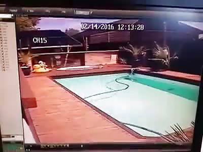 Earthquake in Christchurch NZ 14/02/2016 CCTV Footage of Swimming Pool 