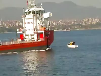 Cargo Ship Hits Fishing Boat in Bizarre Accident