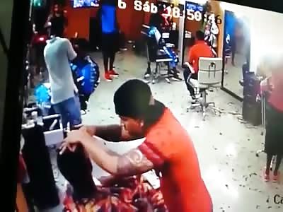 Customer Executed Inside Salon While Cutting His Hair