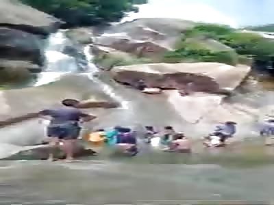 Woman Dies in a Freak Accident at the Waterfall 